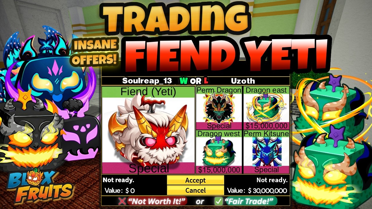 I Got INSANE Offers for the NEW FIEND YETI After the Update in Blox Fruits! 😱🔥