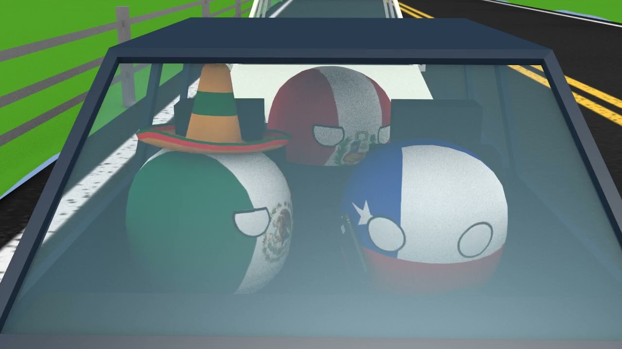Chile y Bolivia hablando por telefono - Countryballs 3D