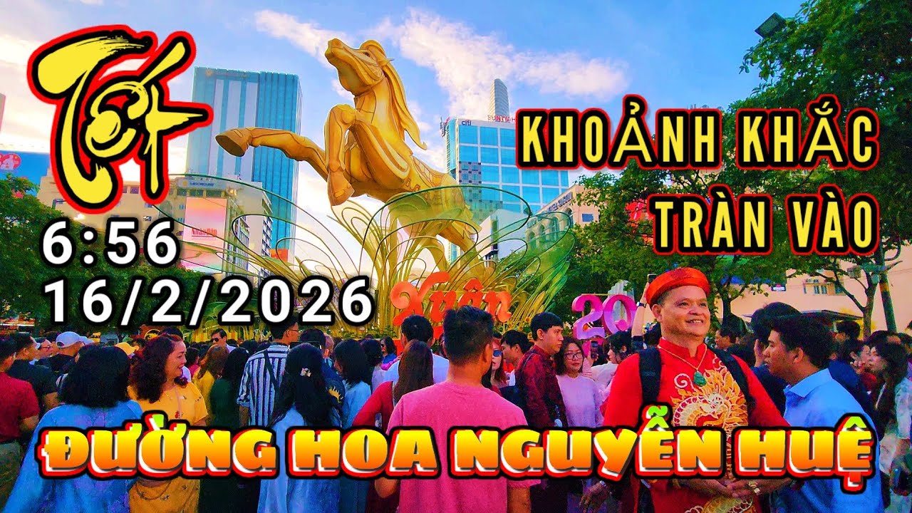 NGÀY ĐẦU MỞ CỬA! Đường Hoa Nguyễn Huệ Tết 2026 Đông Chưa Từng Thấy Sáng Sớm | 4K