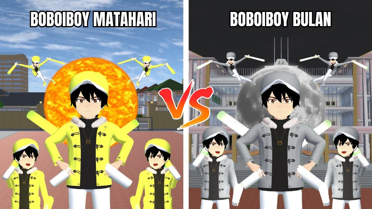 EXPERIMEN BOBOIBOY KUASA MATAHARI VS BOBOIBOY KUASA BULAN!! - SAKURA SCHOOL