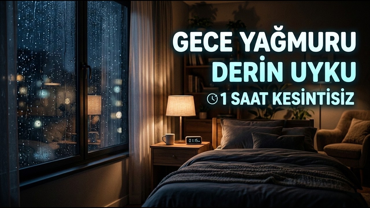 Yağmur Yağarken Odanda hızlıca Uyu 🌧️ (1 Saatlik Rahatlatıcı Ses) #uykumüziği #yağmursesi #relaxing