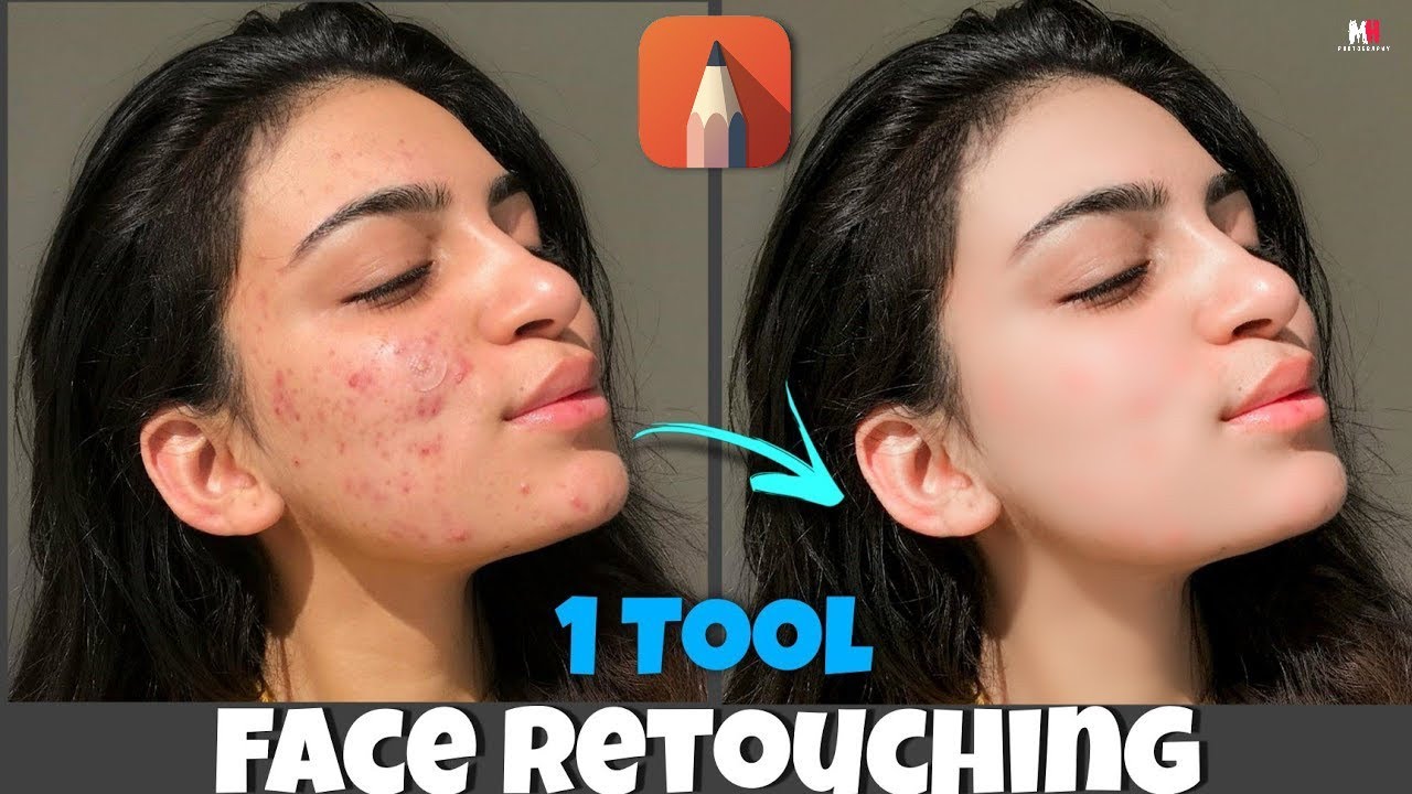 Face retouching | Autodesk sketchbook Face smooth new tutorial | pimple remove in mobile | MH EDitZ