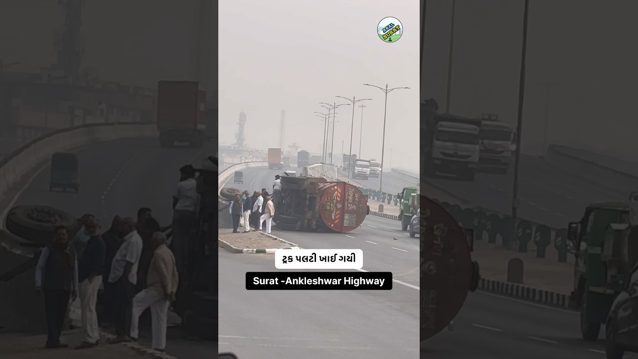 Famous surat ankleshwar highway NH-48 | live truck accident near surat | truck accident
