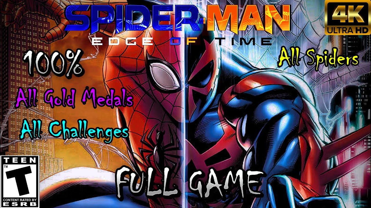 Spider-Man: Edge of Time - 100% Full Playthrough (All Challenges, Gold Medals & Golden Spiders)