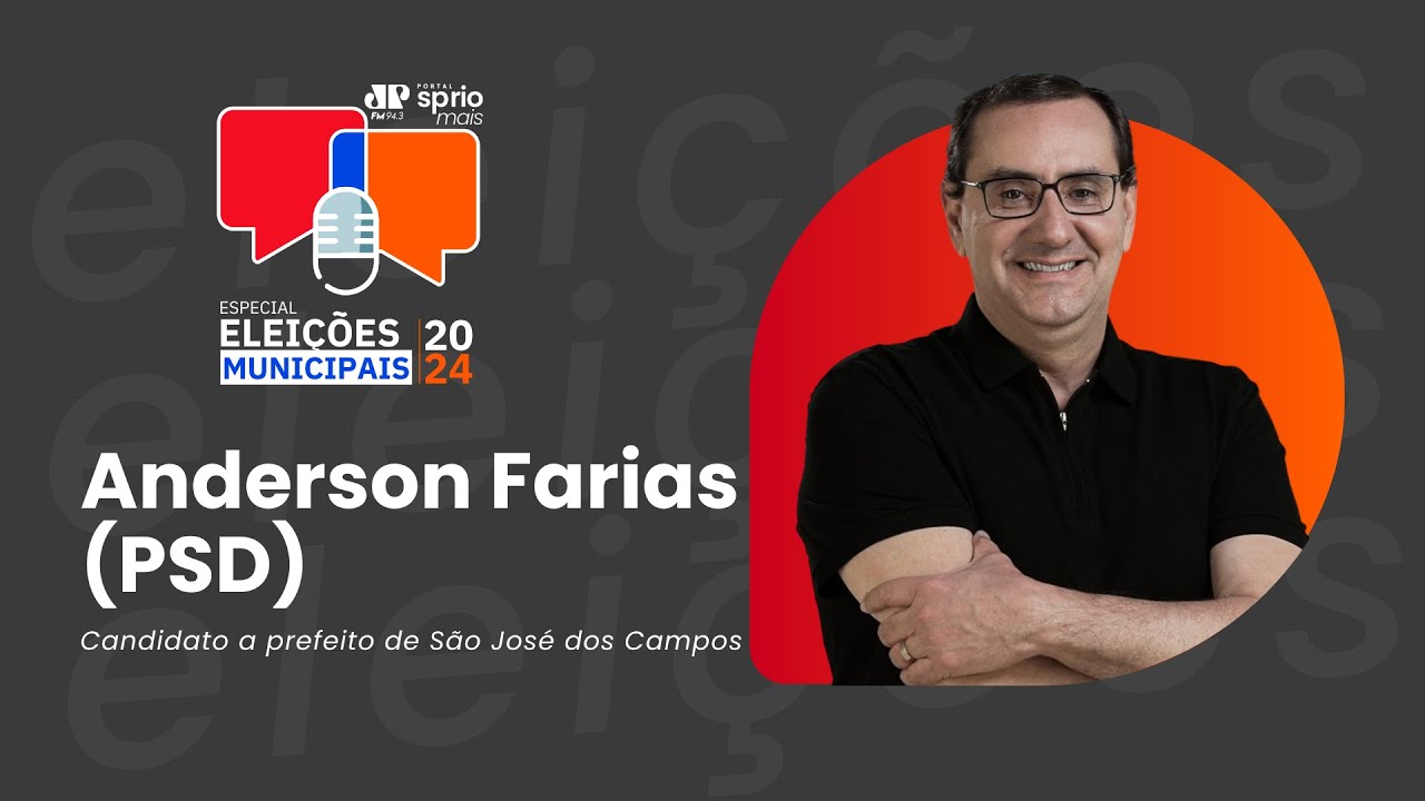 Especial Eleições 2024 #21: Anderson Farias, candidato a prefeito de São José dos Campos