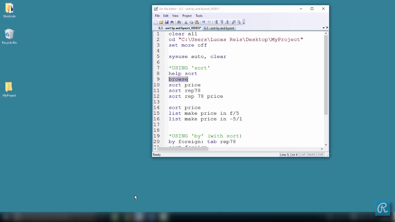 How to group data in STATA with SORT and BY