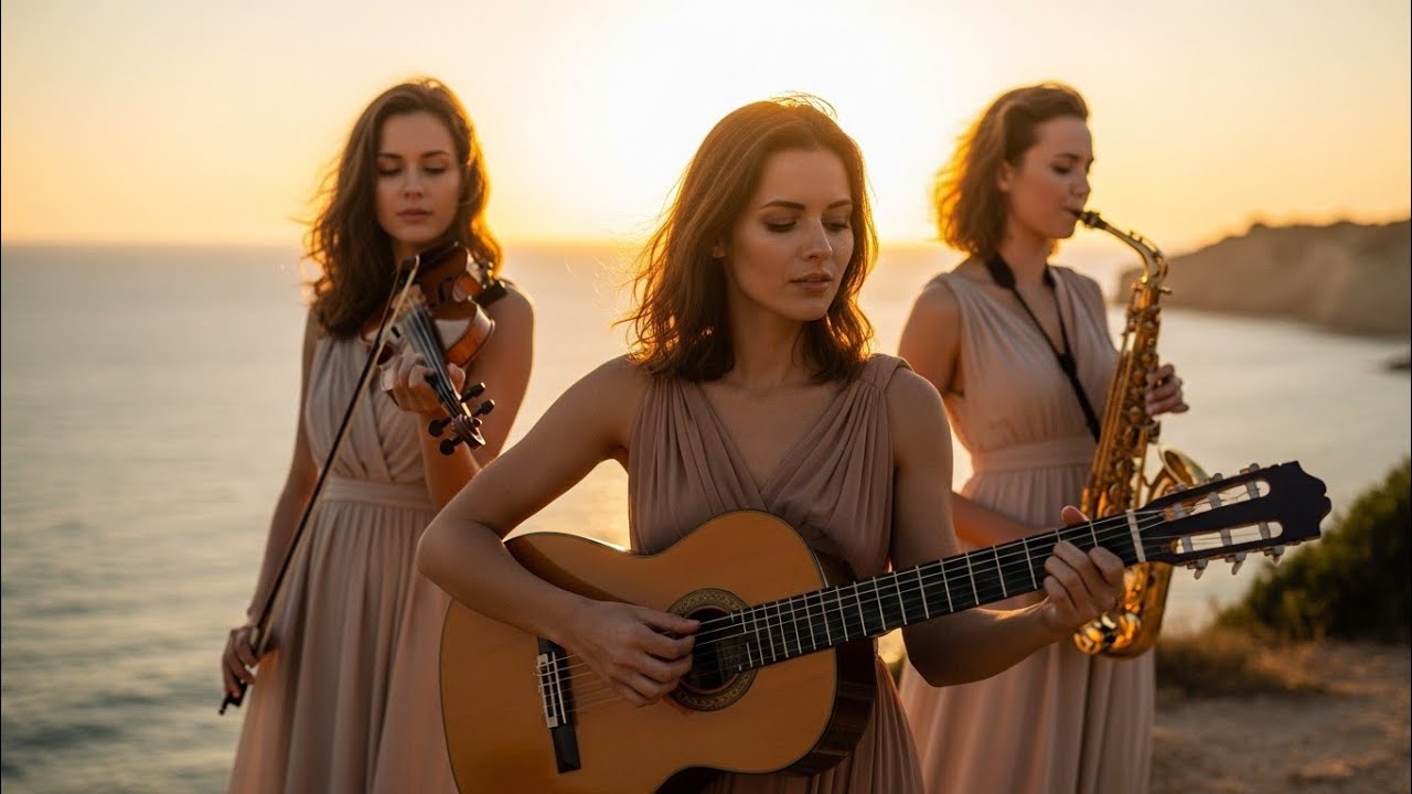 Mediterranean Sunset Serenade | Flamenco Guitar, Accordion & Irish Flute Relaxation