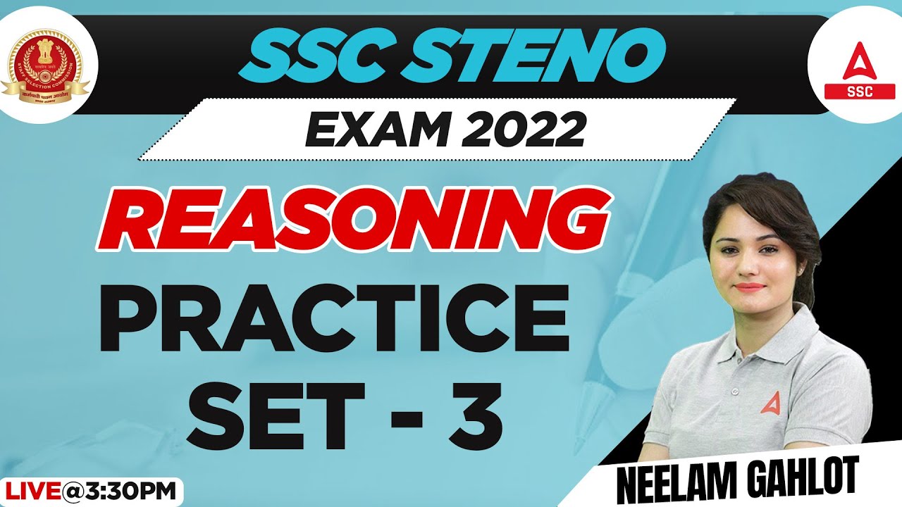 SSC Stenographer 2022 | Steno Reasoning by Neelam Gahlot | Practice Set 3