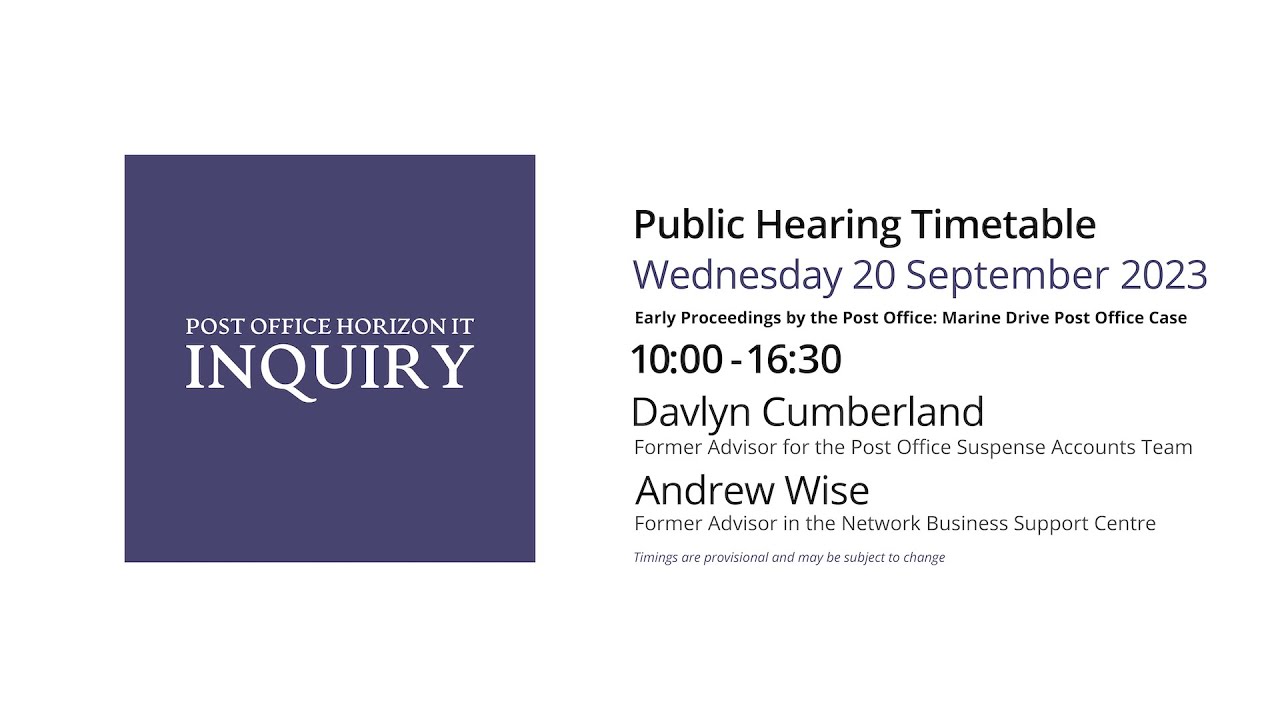 Andrew Wise - Day 64 PM (20 September 2023) - Post Office Horizon IT Inquiry