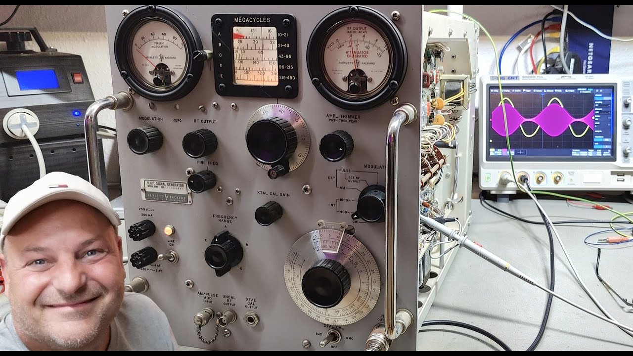 HP 608E VHF signal generator 10-480MHz 1970 test teardown