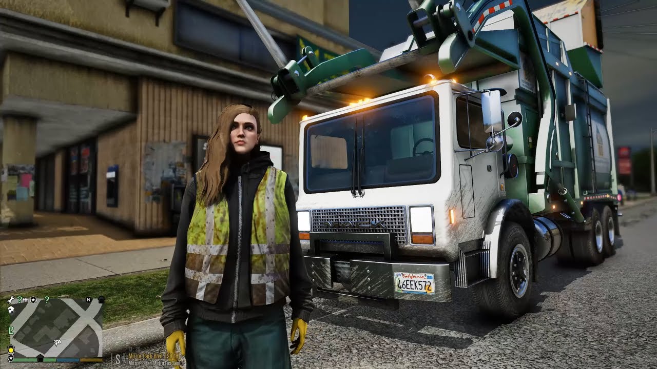 Gta 5 Let's Go To Work As City Of Mirror Park Mack Trashmaster!