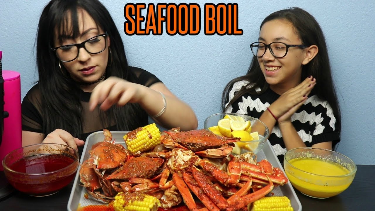 SEAFOOD BOIL MUKBANG | BLUE CRABS, SNOW CRAB LEGS, SHRIMP | MESSY EATING