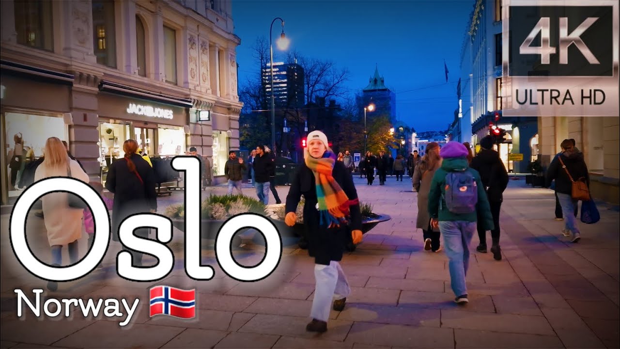 👣Walk with Me in Norway | Karl Johans gate in Oslo (city center) | 4K experience | Autumn 2023👣
