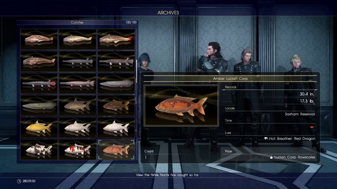 Final Fantasy XV Complete Fish Bestiary