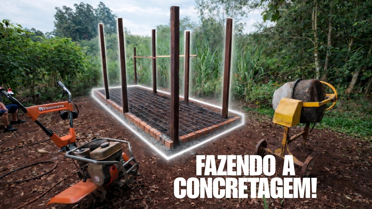 Concretando o piso do galinheiro. /EP 06