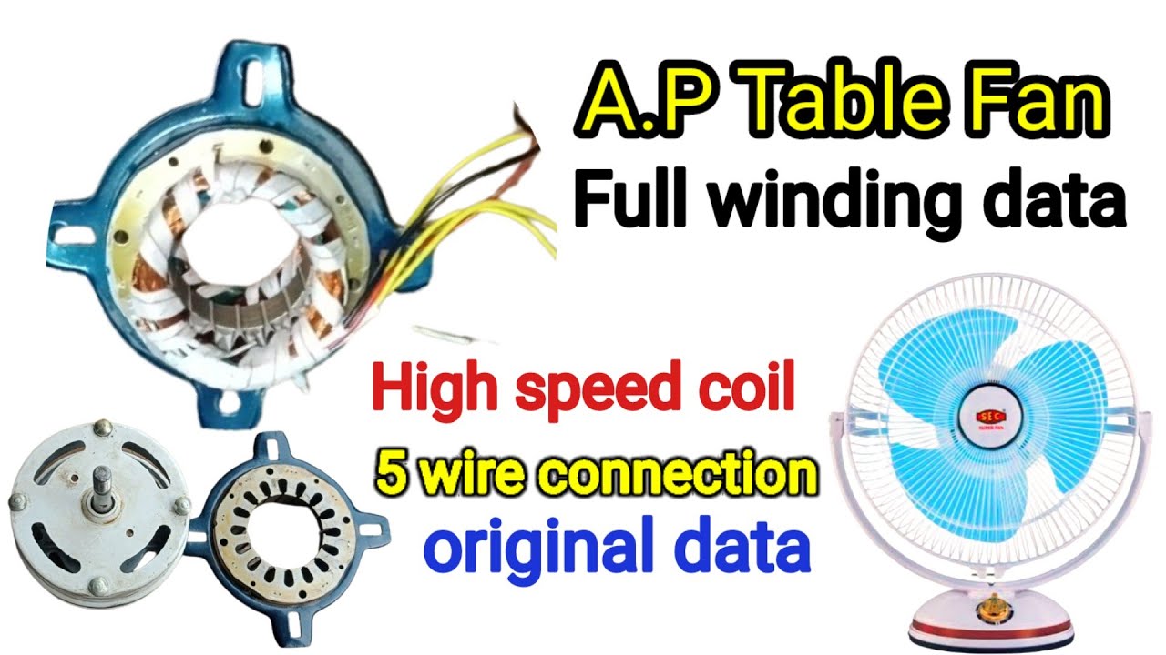 High speed ap fan motor winding 2800RPM full rewinding data | Ap Table Fan winding and connection