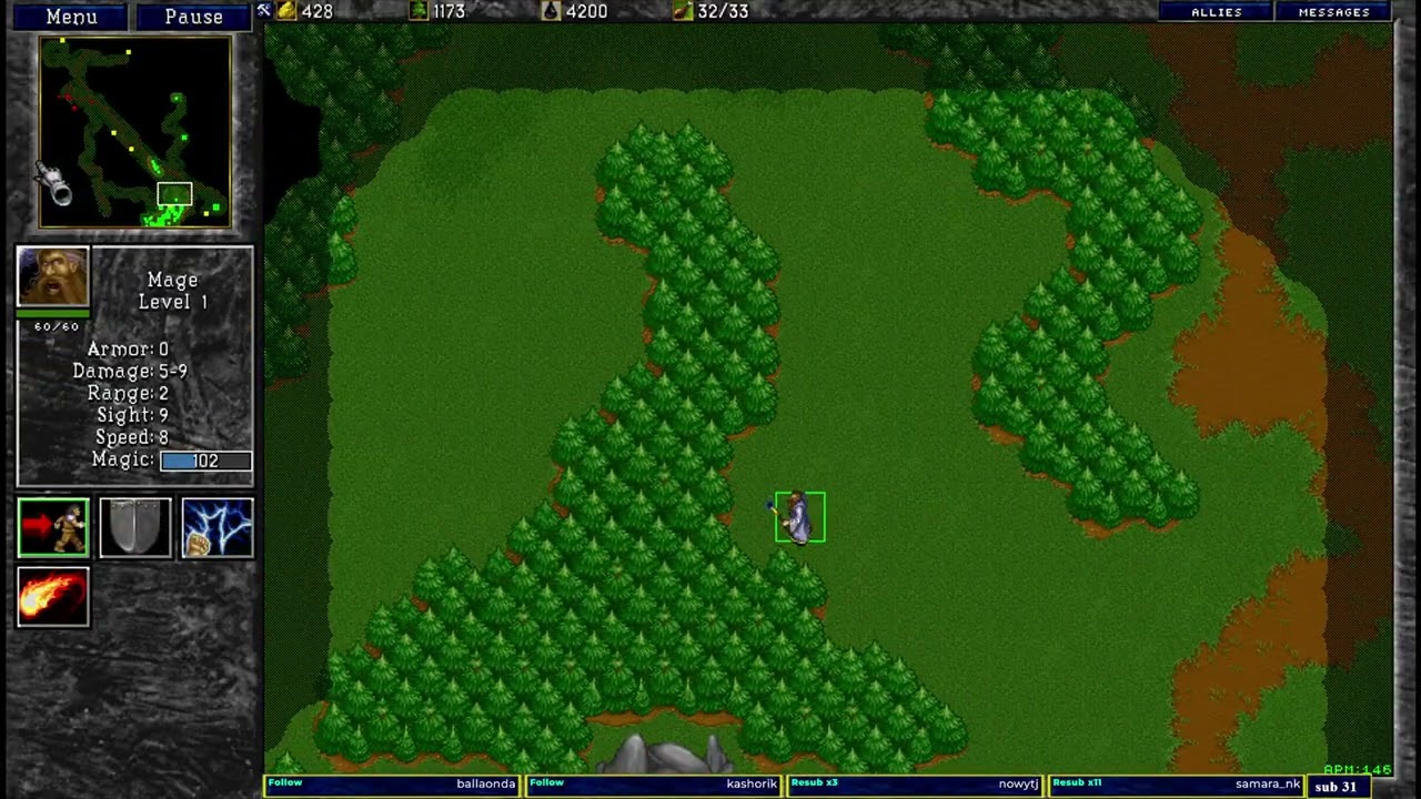 Warcraft 2 classic Garden of War 1v1 u8t3io3p vs dj_boss