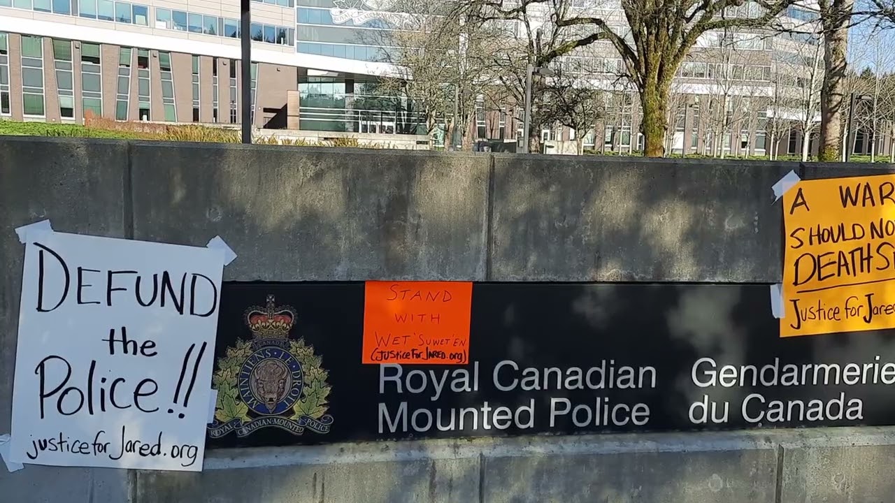 Justice for Jared Lowndes Action at BC RCMP Headquarters