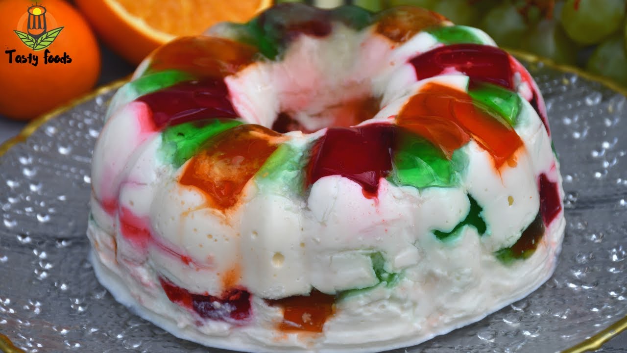 Cathedral Window Jelly Recipe | Rainbow Jelly Dessert Recipe | Tasty Foods
