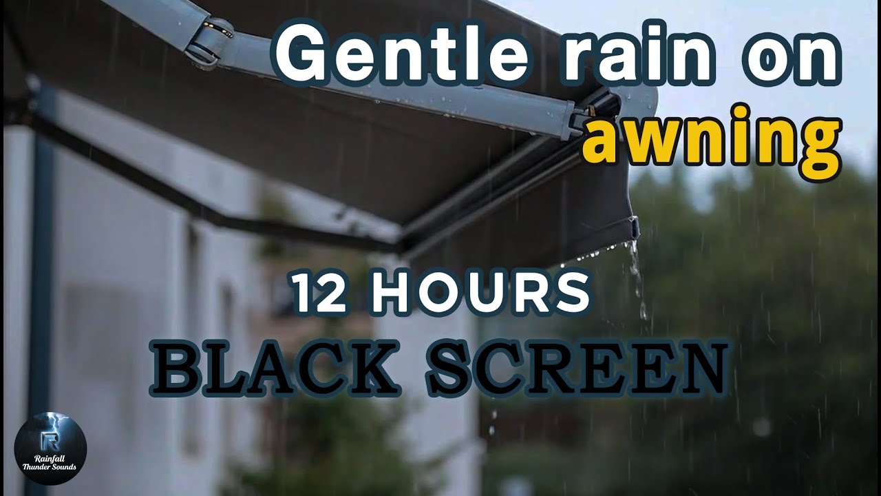 [Black Screen] Sleeping Under an Awning | Rain on Awning – No Thunder | Rain Sounds for Sleep