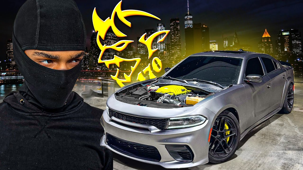 Поздно вечером по городу на моем Demon Charger мощностью 1000 л.с.