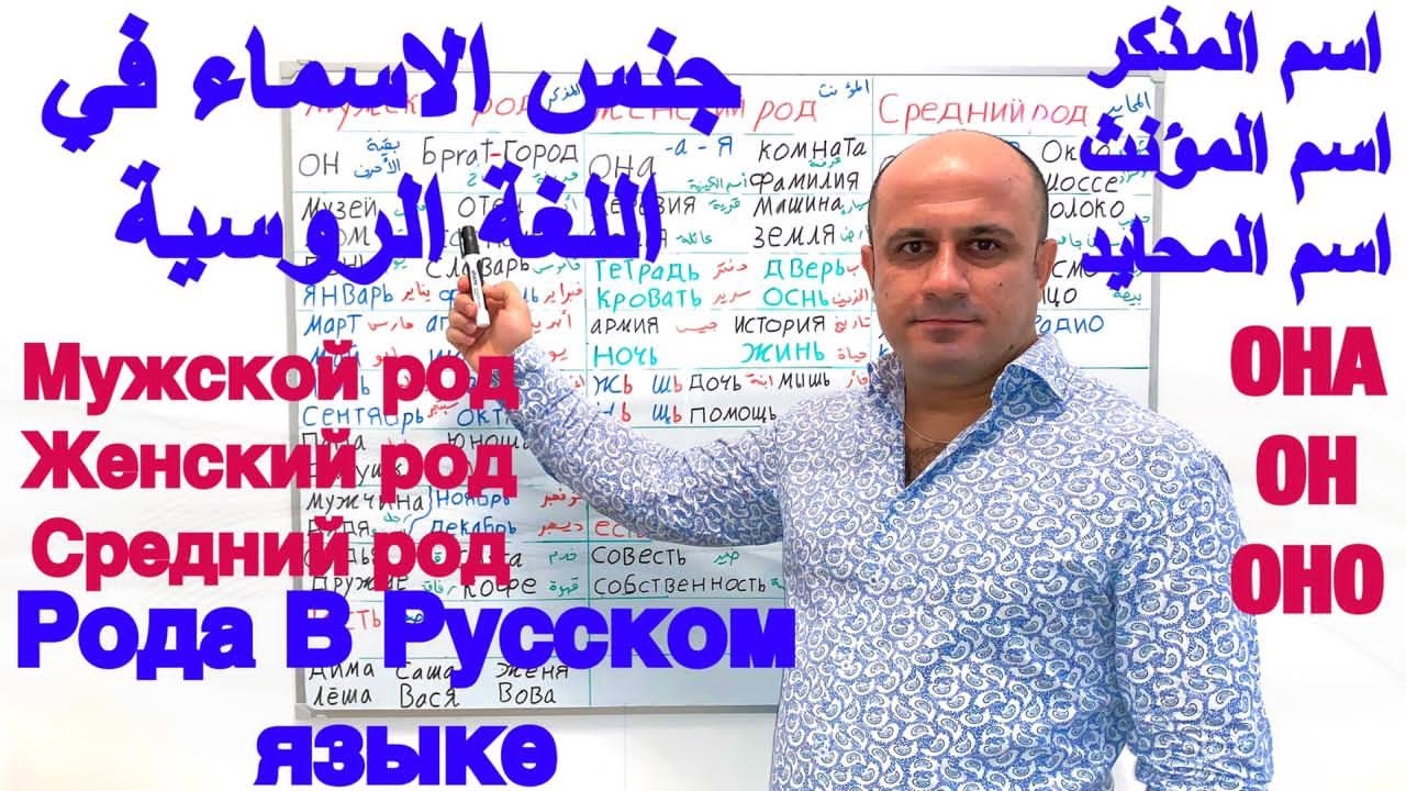 (8) جنس الأسماء في اللغة الروسية | تعلم اللغة الروسية