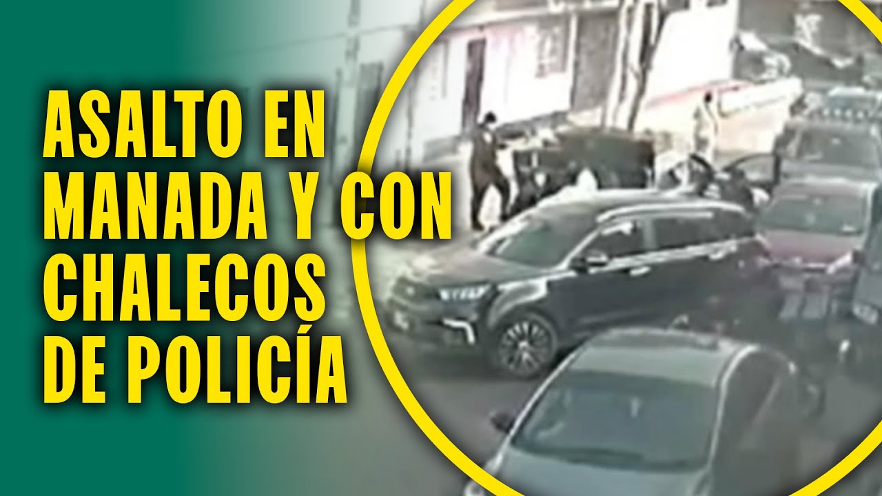 &iexcl;Llevaban chaleco de PNP! Cierran a empresario entre 5 carros y se llevan objetos valiosos