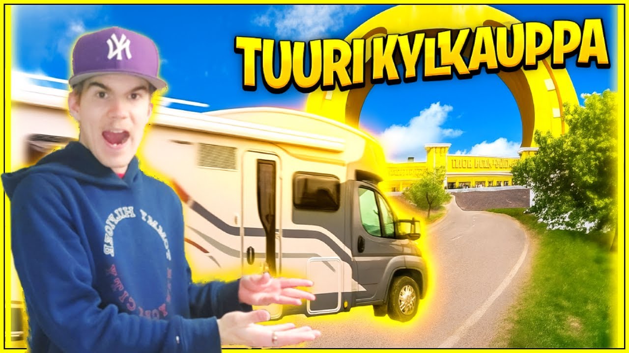 Lähdin perheen kanssa TUURIN KYLÄKAUPPAAN! eka yö omassa asuntoautossa! (Vlog)