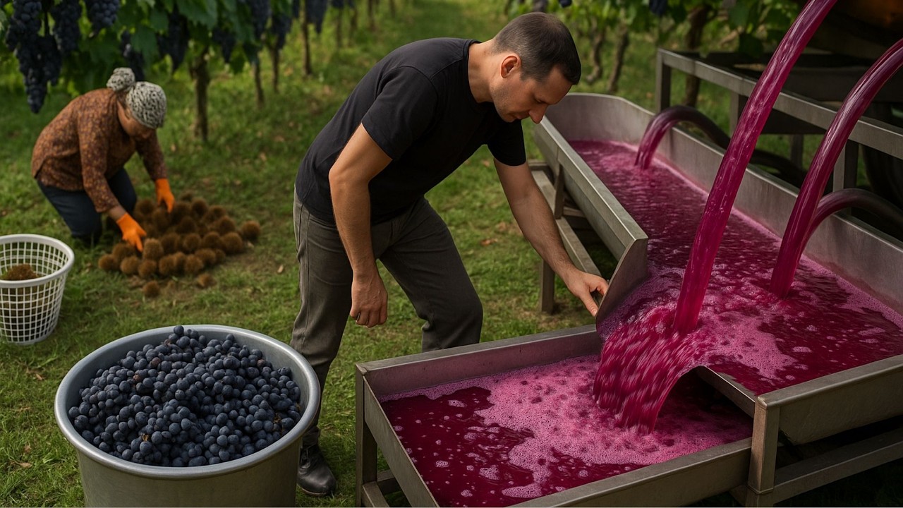 Сбор винограда в горах Азербайджана | Традиционное домашнее виноделие🍇
