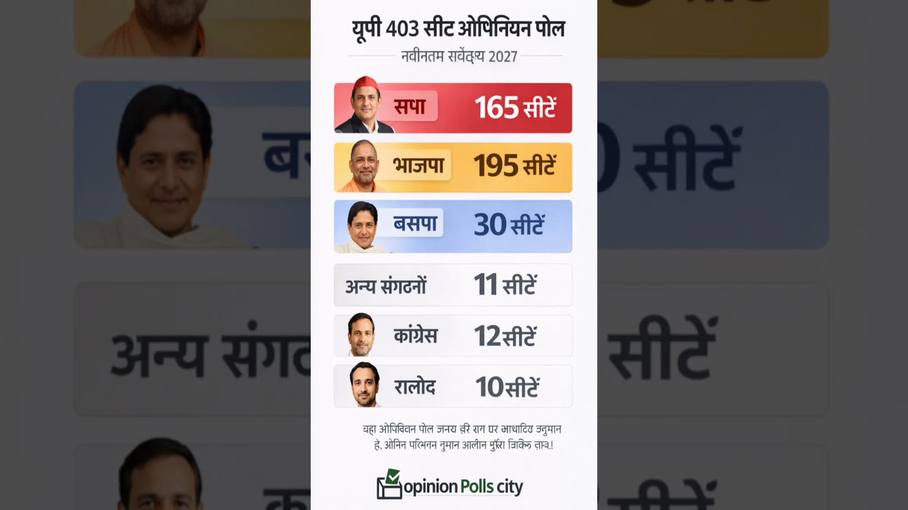UP Election 2027 Opinion Poll:Everyone's surprise! Who will win the UP election? Yogi vs Akhil...