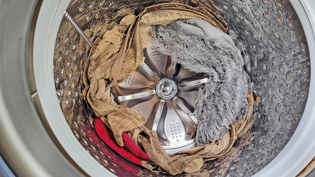 Shag bathroom rug in the LG Mega Capacity washer