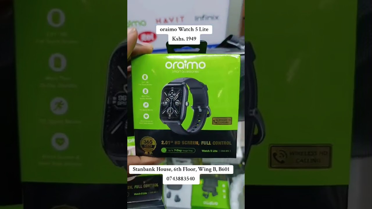oraimo Watch 5 Lite. Black and Rose Gold
