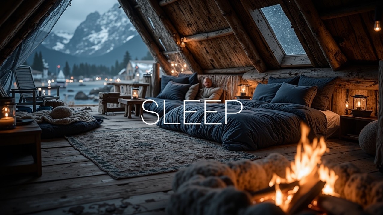 Relaxing guitar music - Soft acoustic guitar music & Cozy cabin vibes for deep sleep focus