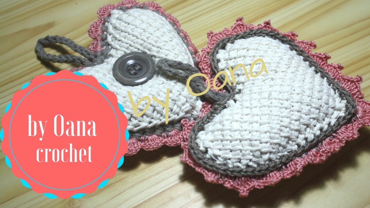 Cuori all'uncinetto tunisino  shabby chic  by Oana
