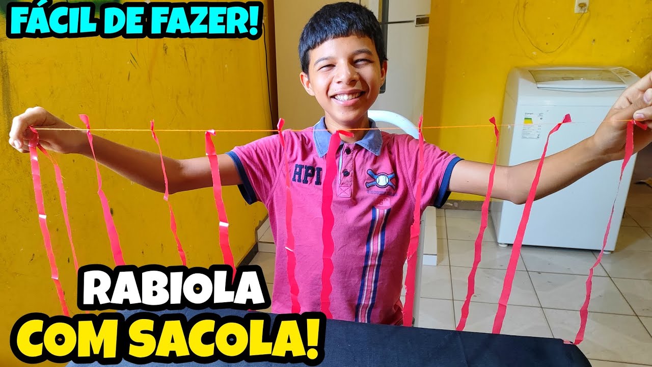 COMO FAZER UMA RABIOLA DE PIPA COM SACOLA
