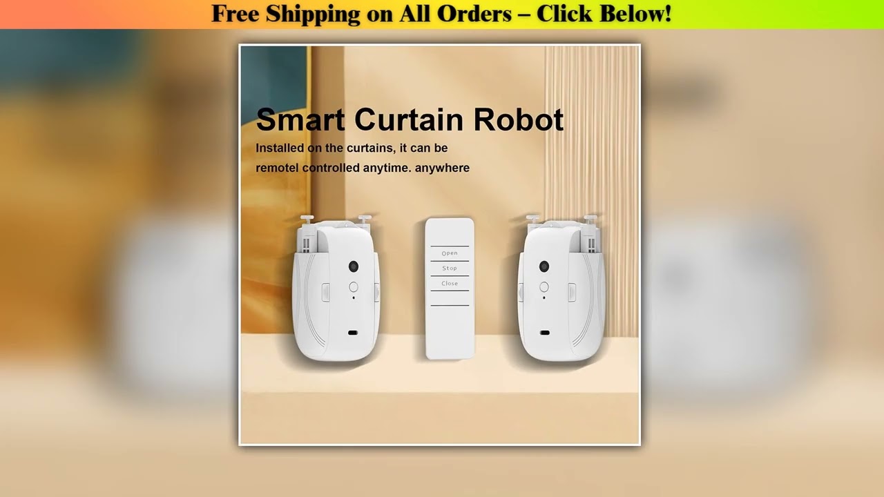 Smart For Home Curtain Opener Electronic T/U Track Curtain Motor Robot Remote Button Control