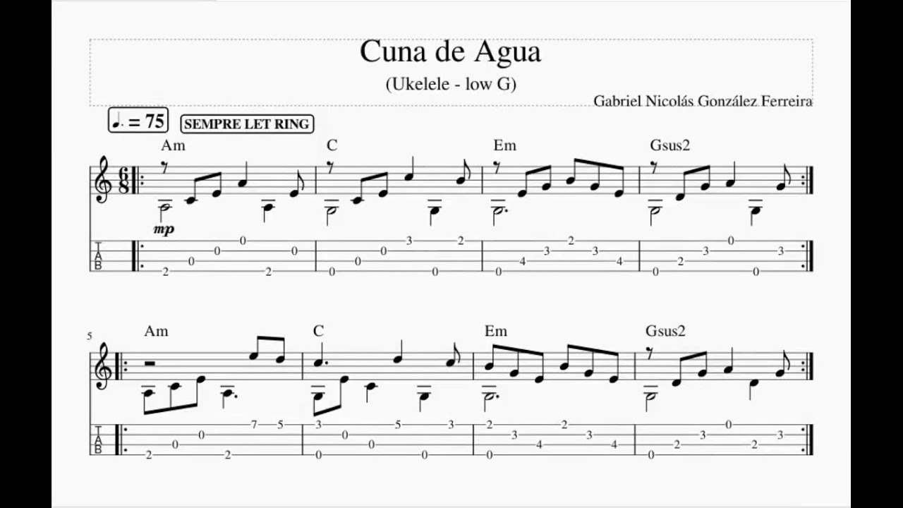 Cuna de agua - Ukelele Low G
