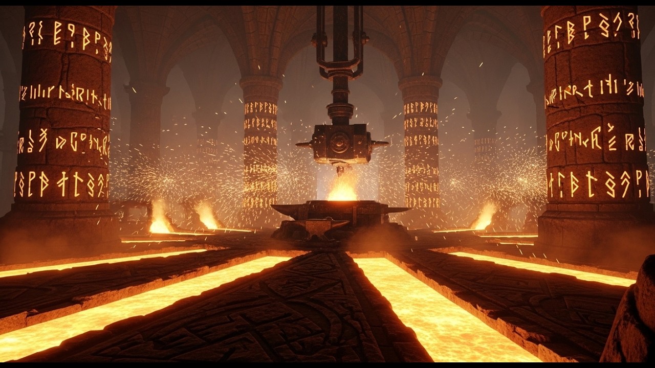 Deep Underground Forge 🌋 1 Hour Fantasy Focus Music & Ambience