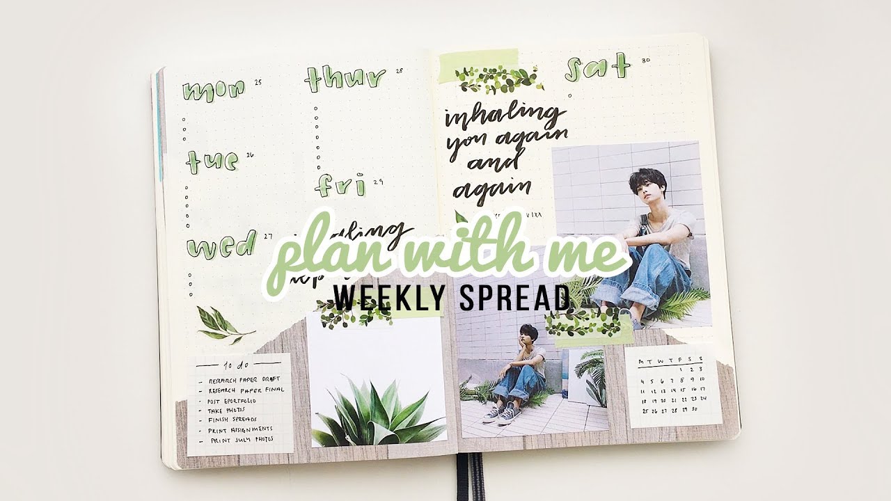 kpop bullet journal | plan with me | june 2018 weekly spread