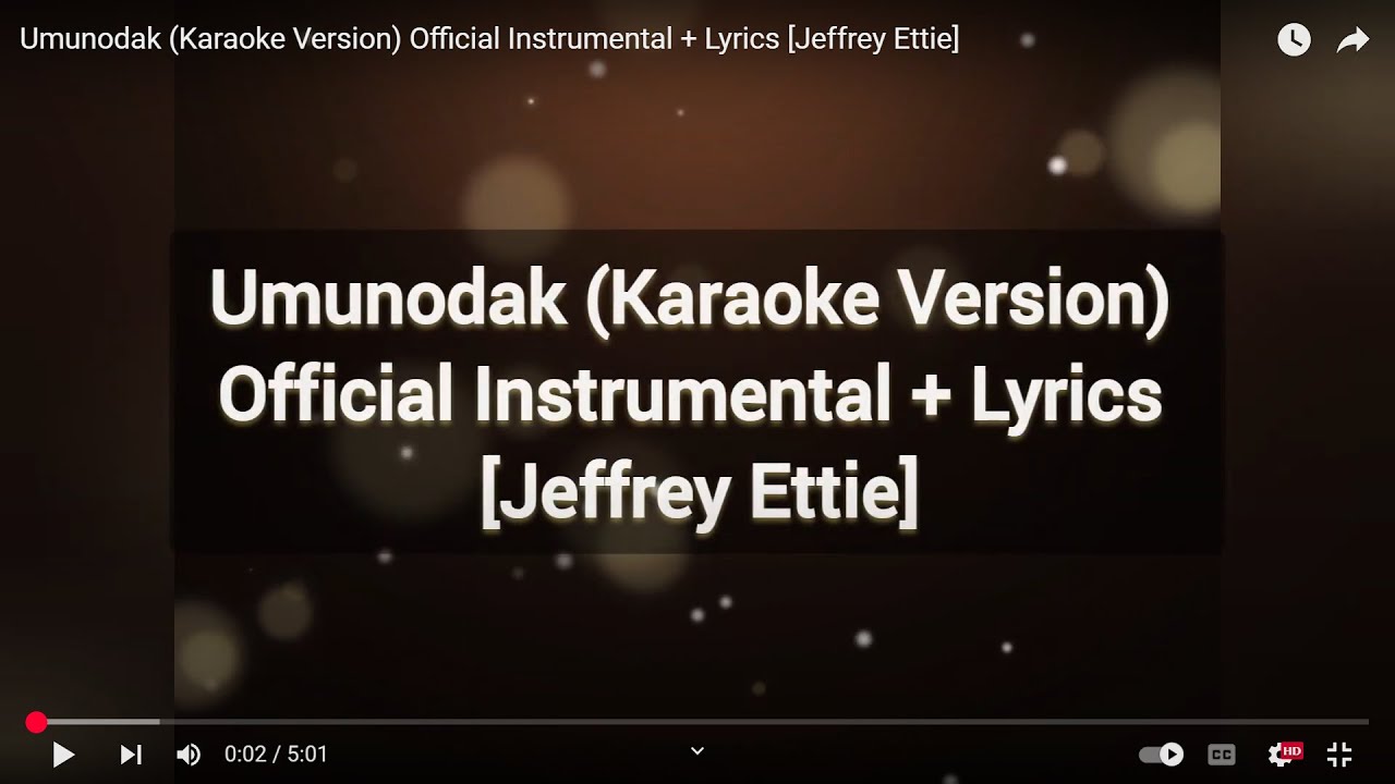 Umunodak (Karaoke Version) Official Instrumental + Lyrics [Jeffrey Ettie]