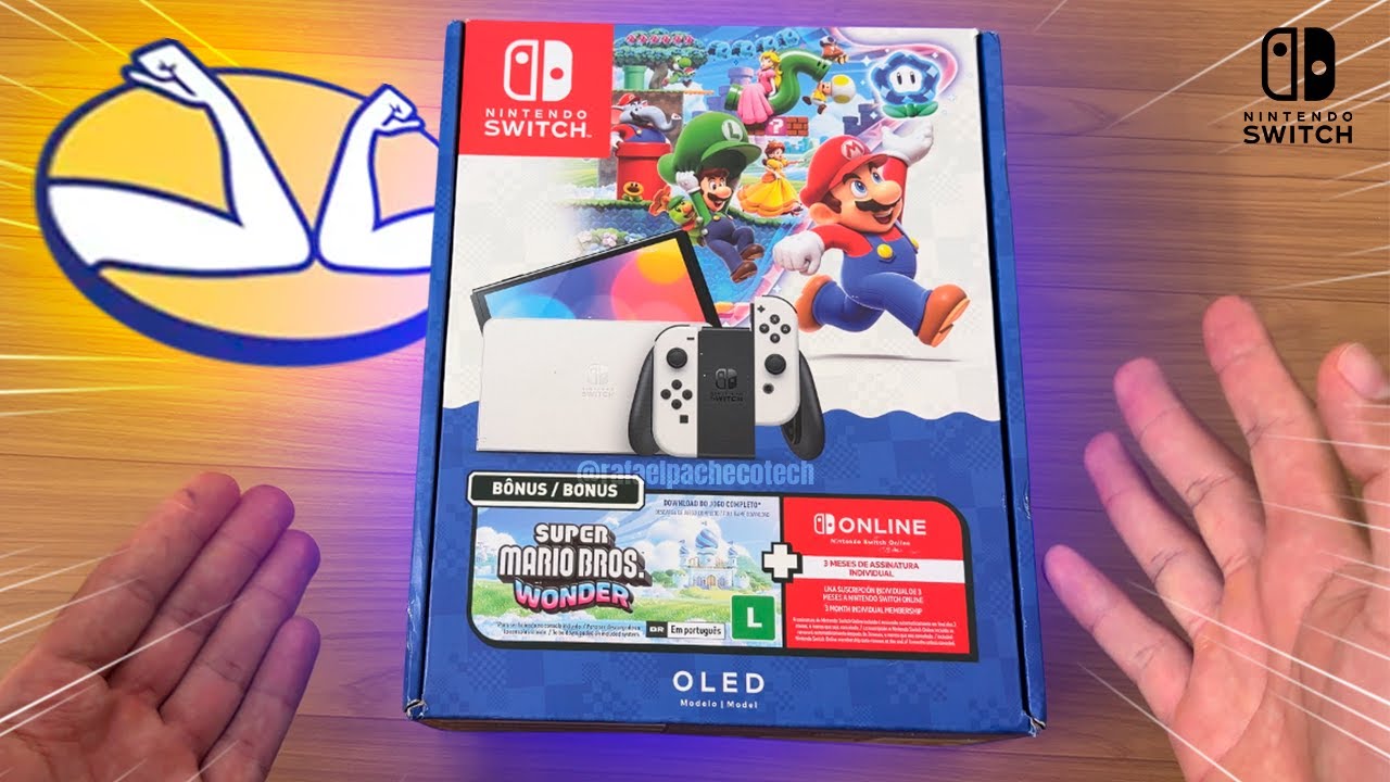 Nintendo Switch OLED BUNDLE: Mario Wonder + 3 Meses Online – Unboxing e Review Rápido!