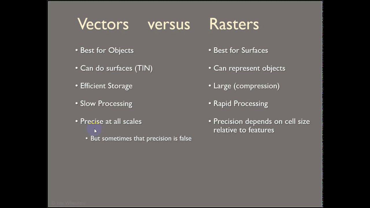 Comparing vector and raster data structures