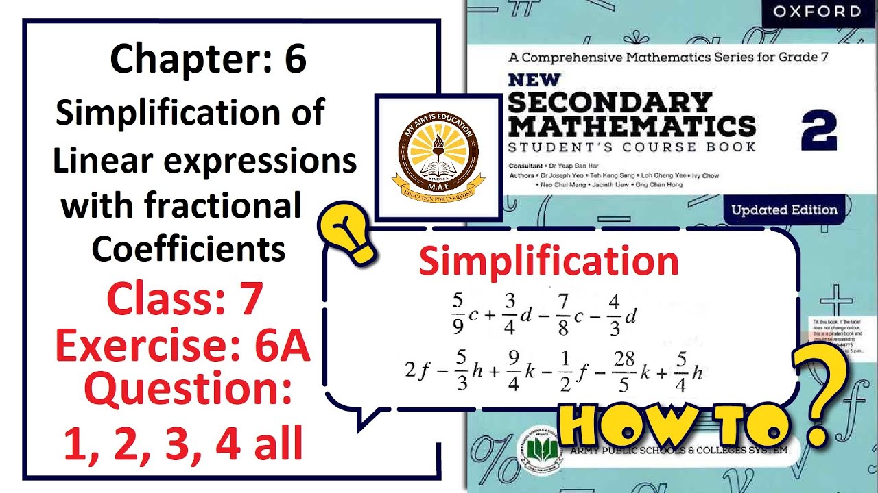 Exercise 6A Question 1, 2, 3, 4 &ndash; (Algebra)  Solution &ndash; APS Math Class 7.