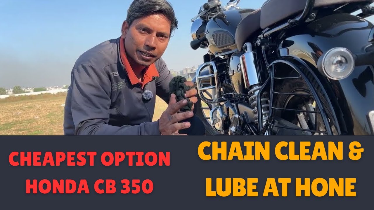How to Chain Claean & Lube at home | Honda CB 350 Chain Cleaning & Chain Lube #hondacb350 