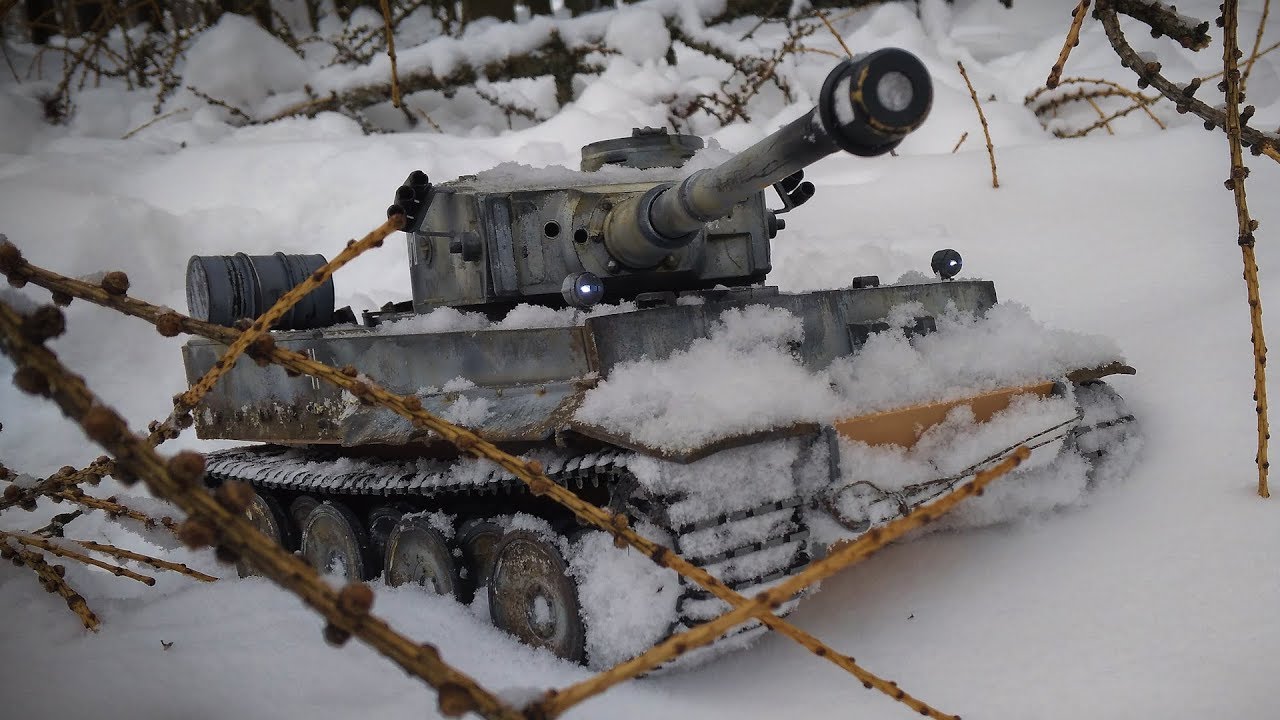 Танк German Tiger I на Радиоуправлении Тест по Снегу