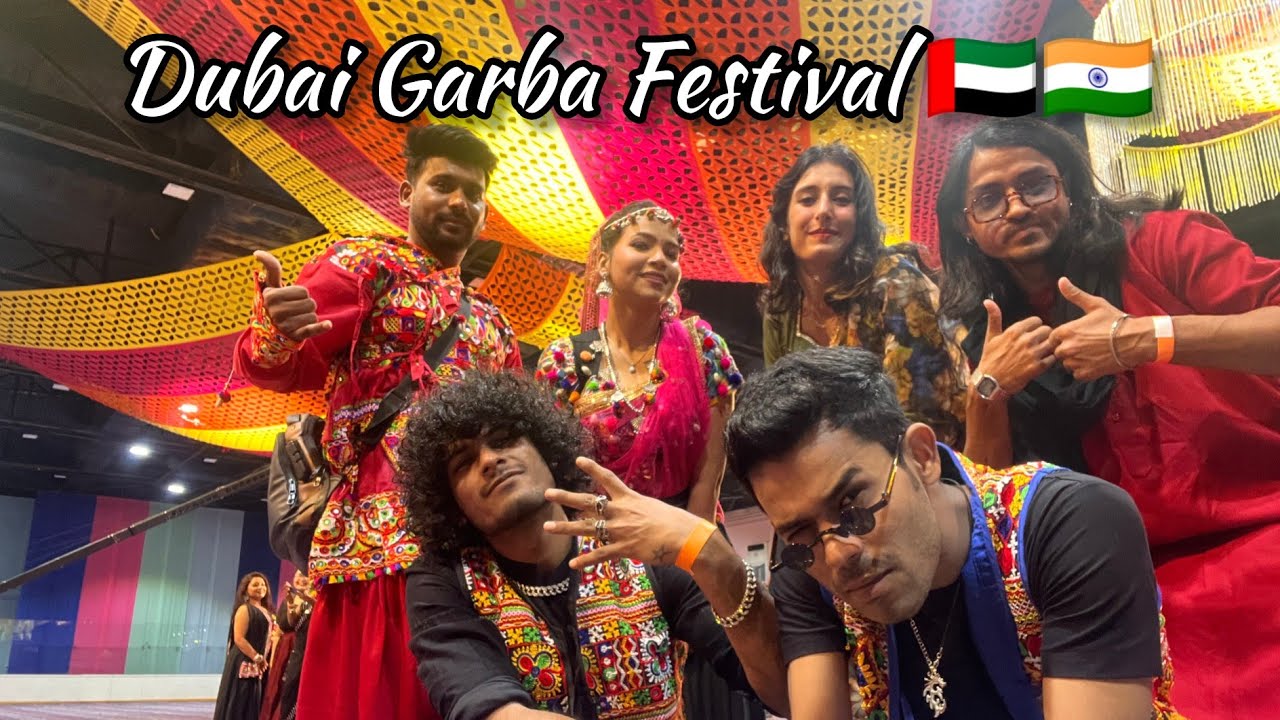 Garba Night in Dubai 🇦🇪  [ Indian's In Dubai ] Traditional Wear & Dandiya Dance - BreakYatra Vlogs 