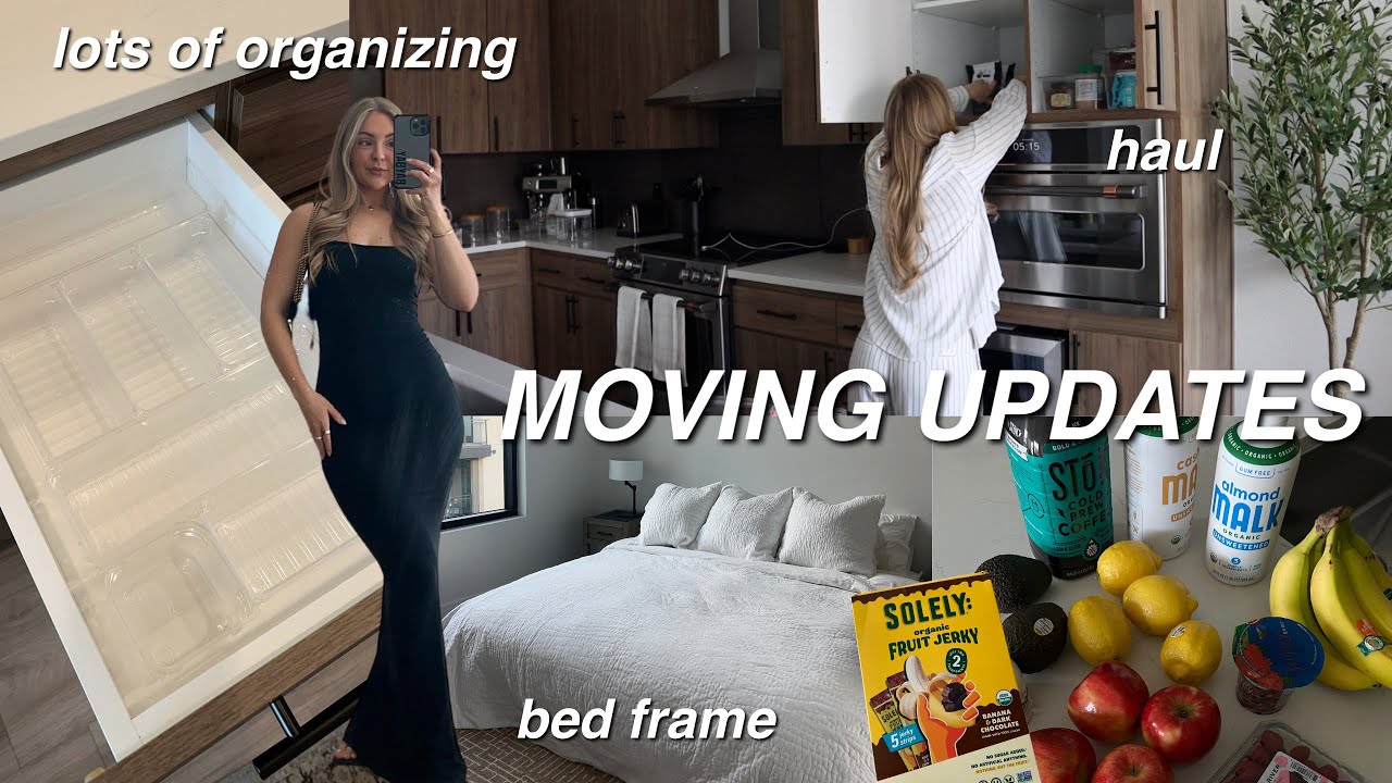 MOVING UPDATES! bathroom organization, grocery shopping + new bed frame 🙌🏼