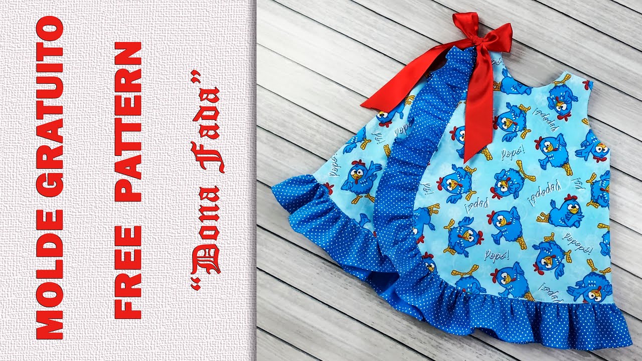 Vestido “Galinha Pintadinha” -  Alteração do Vestido “Helena - 3m a 6 anos”  Molde Gratuito - 4 anos