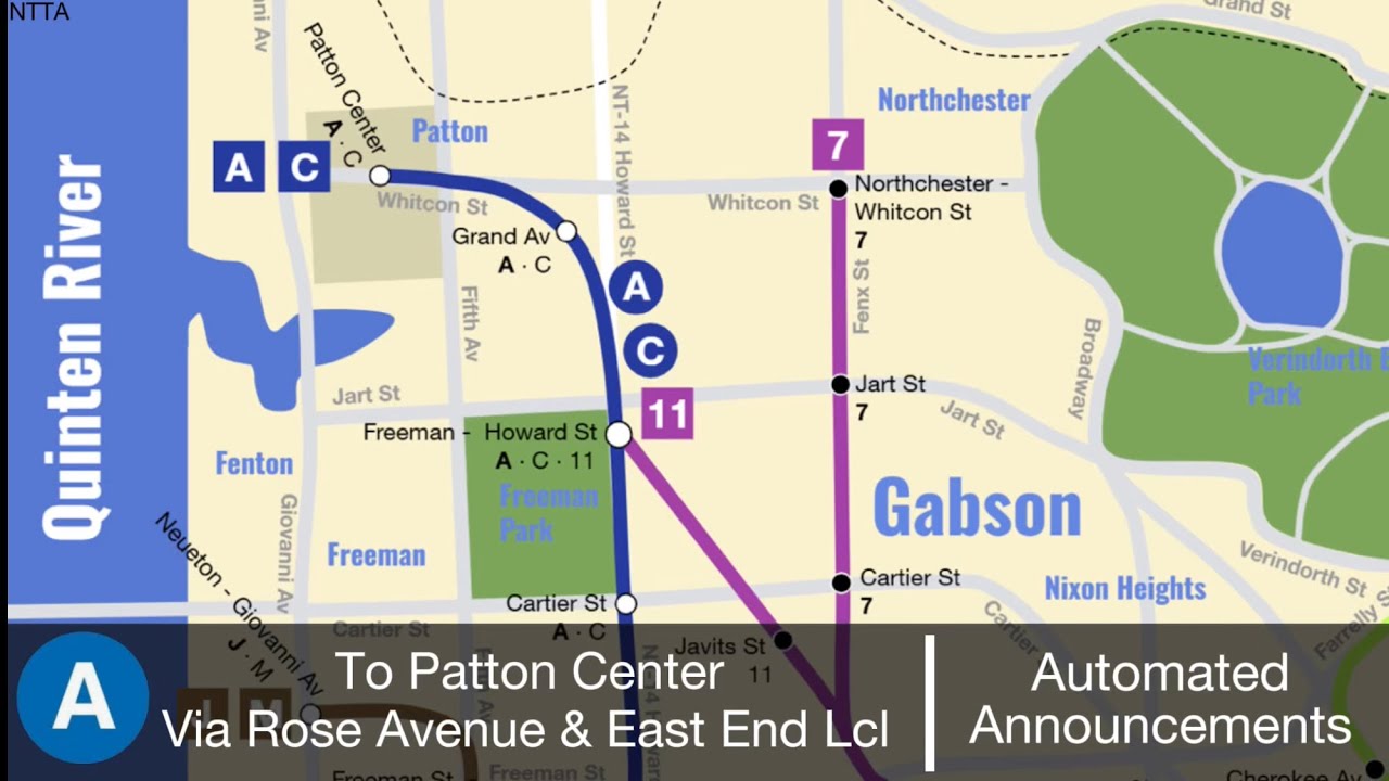 NTTA IRL Announcements | A Train Announcements to Patton Center
