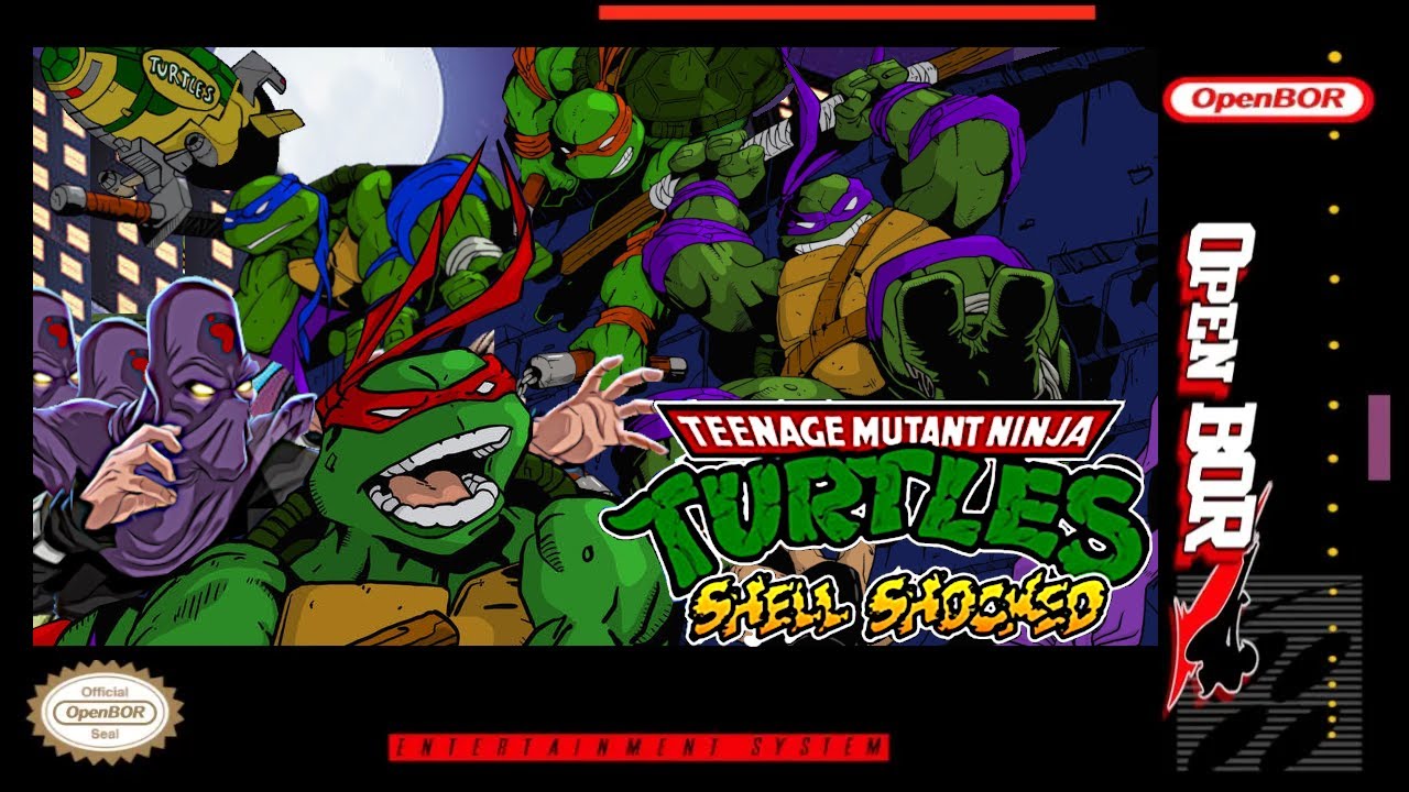 Teenage Mutant Ninja Turtles: Shell Shocked 4 Players Playthrough Co-op OpenBOR TMNT-NES-SNES